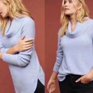 Anthropologie Moth Lavender cowl neck sweater curved hem soft XXS​